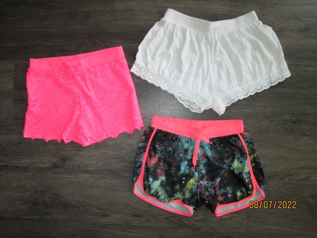 Pantaloncini estivi misti per bambina 3 paia rosa/multi/bianco Zara Primark età 9-11 anni