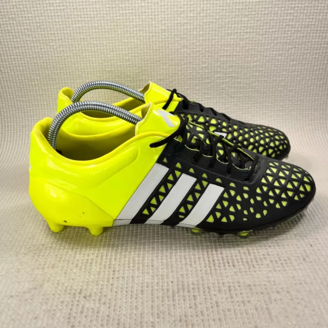 Zapatos deportivos Adidas ACE 15.1 FG/AG para hombre talla 9 D amarillo negro con cordones B32857