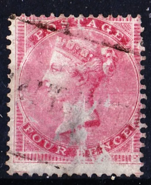 GB QV 1855 SG62 4d Carmine Small Garter Watermark – Used with faults