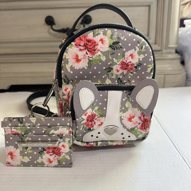 NWOT BETSEY JOHNSON Mini Backpack Purse Bag Puppy Dog Floral  display picture 2