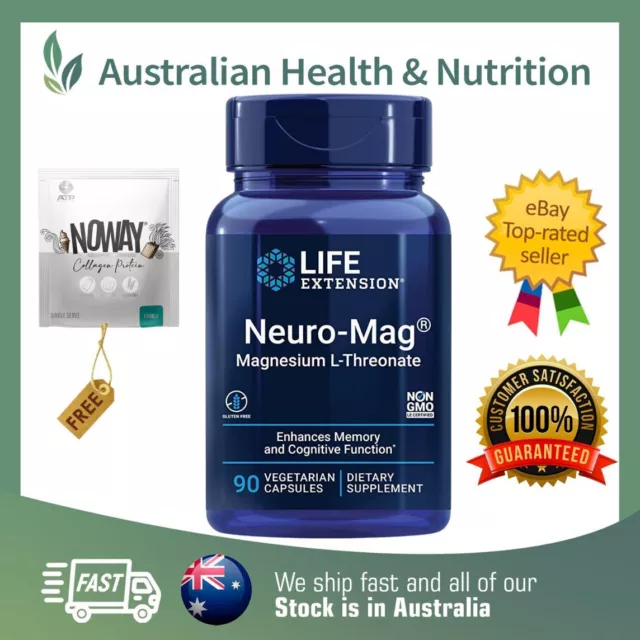 Life Extension Neuro-Mag 90 Capsules Magtein + Free Shipping & Sample