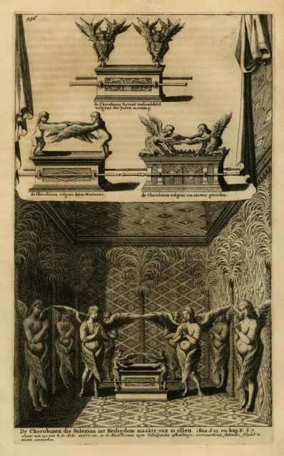 Antique Print-ARK OF THE COVENANT-CHERUBS-JEW-SOLOMON-HOLY OF HOLIES-Goeree-1690