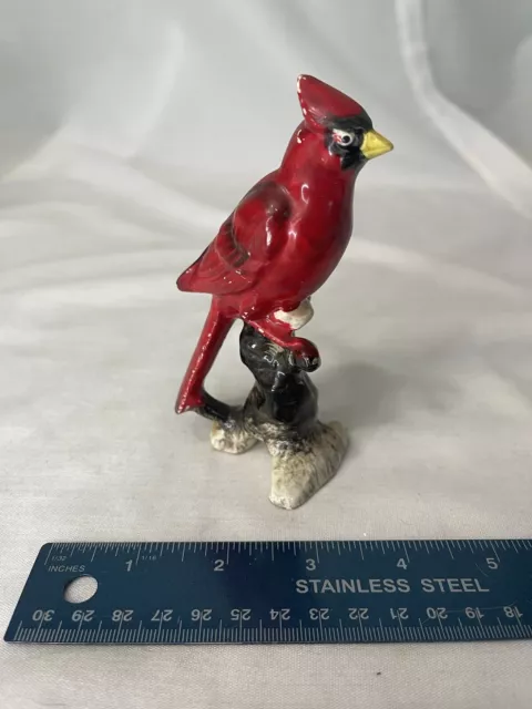 Cardinal Red Bird Figurine Vintage Japan Ceramic Bird 60s/70s 5”