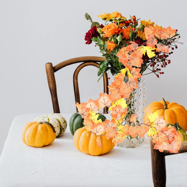 Foglie d'acero autunnali artificiali, decorazione a grana, ghirlanda a foglia autunnale,
