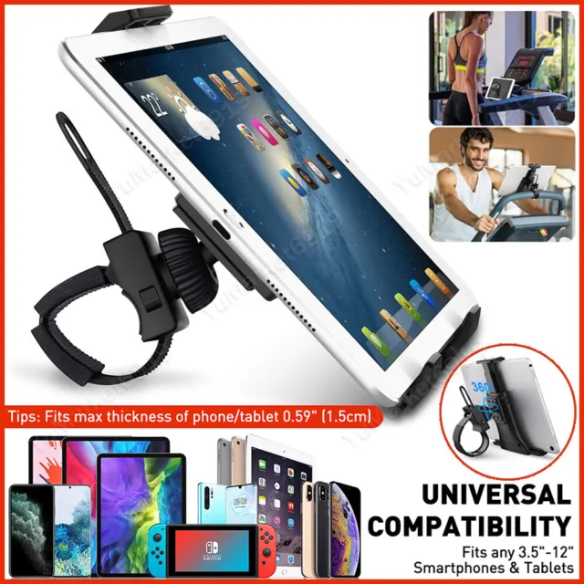 Universal Cycling Handle Bar Bike Phone Tablet Mount For iPhone iPad Fit 3"- 12"