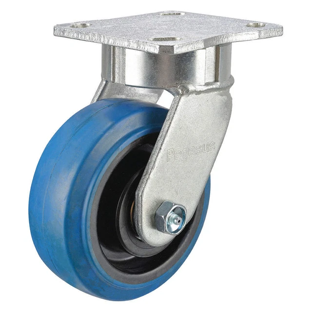 GRAINGER APPROVED P25S-EP080K-14-001 Kingpinless Plate Caster,Swivel,600 lb.
