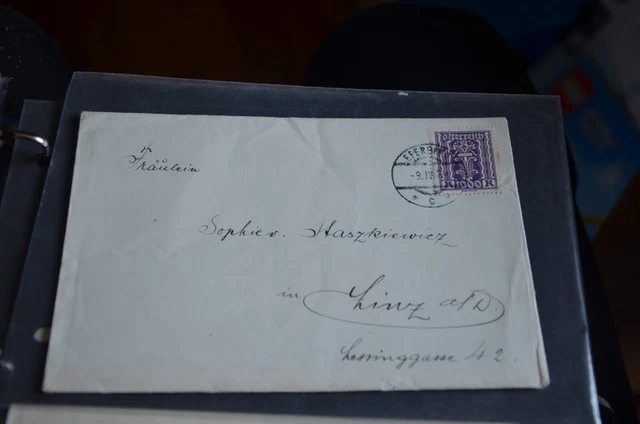 österreich OBERÖSTERREICH BRIEFHÜLLE 1924 EFERDING LINZ STASZKIEWICZ