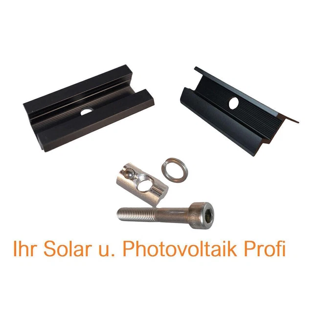 Solar Endklemme Mittelklemme Schwarz Komplett Befestigungsset Rahmenhöhe 30 35mm