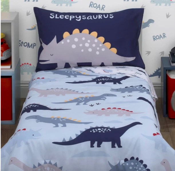 Parent's Choice 4-Piece Toddler Bedding Set, Blue, Dino