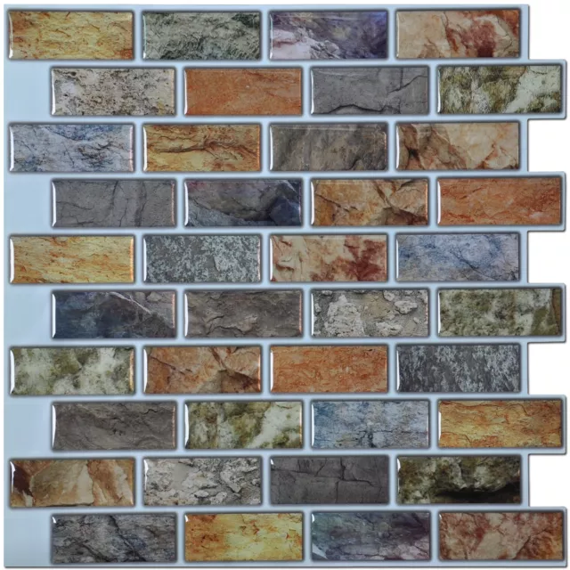 Art3d 10pack 12" x 12" Peel and Stick Tile Vinyl Sticker for Kitchen Backsplash