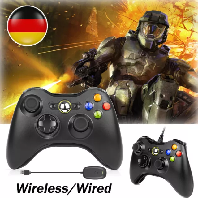 Für Microsoft Xbox 360 Wireless Game Controller Gamepad PC Windows USB Wired Neu
