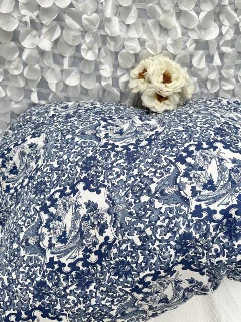 Ralph Lauren KING Tamarind Bird Porcelain Blue White Chinoiserie Comforter *FLAW