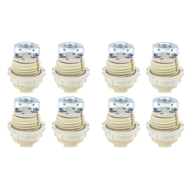 8 pz portalampada in ceramica G9 presa ad anello in plastica lampada alogena beige