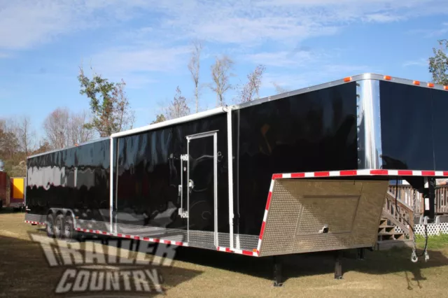 New 2024 8.5 X 52 Enclosed Gooseneck Cargo Car Hauler Trailer Loaded