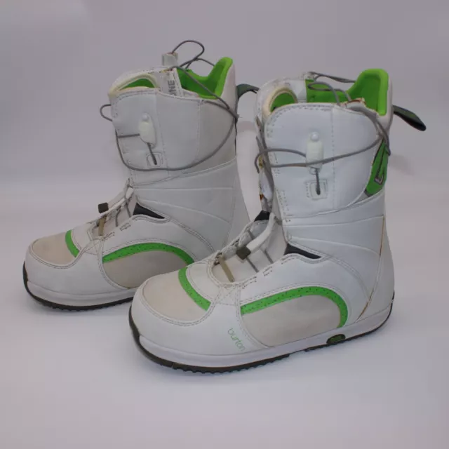 Burton Imprint 1 Bootique TrueFit White Green Snowboard Boots Size: UK 5.5 VIDEO