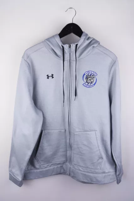 Felpa con cappuccio uomo Under Armour casual tempo libero abbigliamento attivo grigio cerniera completa taglia XL