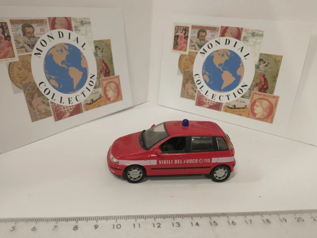 Voiture Miniature Fiat Punto Des Pompiers Italiens - Échelle 1/43 - Oliex Cararama - Neuf En Boîte