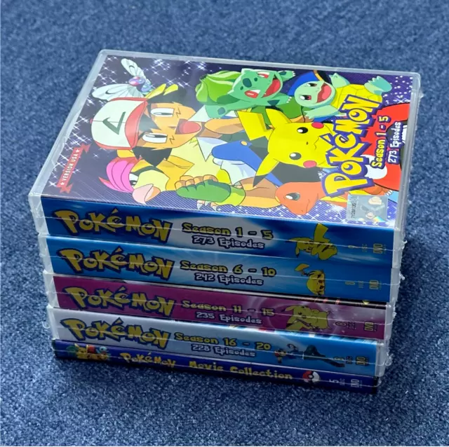 DVD Pokemon Season 1-5 Complete TV Series English Dubbed Anime NEW  +Tracking