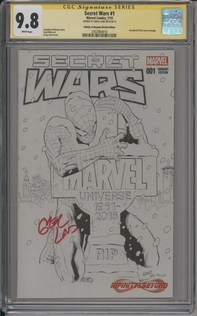 Secret Wars #1 - Cgc 9.8 - Homage Variant Signed By Greg Land - 2502964010