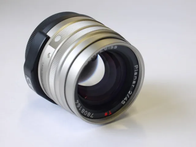 Carl Zeiss 45mm f2 Planar T* Titanium Contax G1/G2 camera lens 2