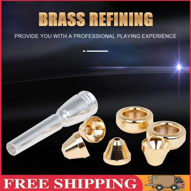 Gold Plated No. 7 Head 3C 3B 2C 2B Trumpet Mouthpiece Set Brass for Beginners