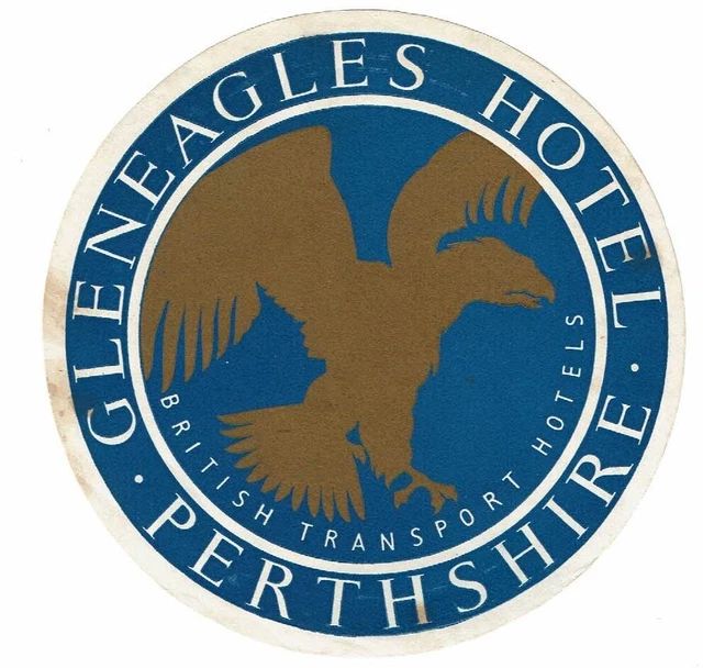HOTEL GLENEAGLES luggage BTH label (PERTHSHIRE)