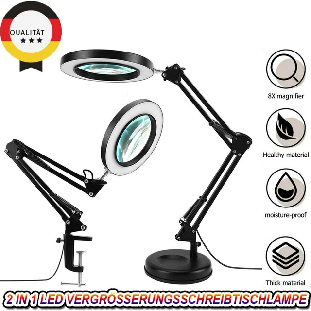 72 LED luz de lupa 10 dioptrías luz de trabajo lámpara de lupa lupa con clip, base