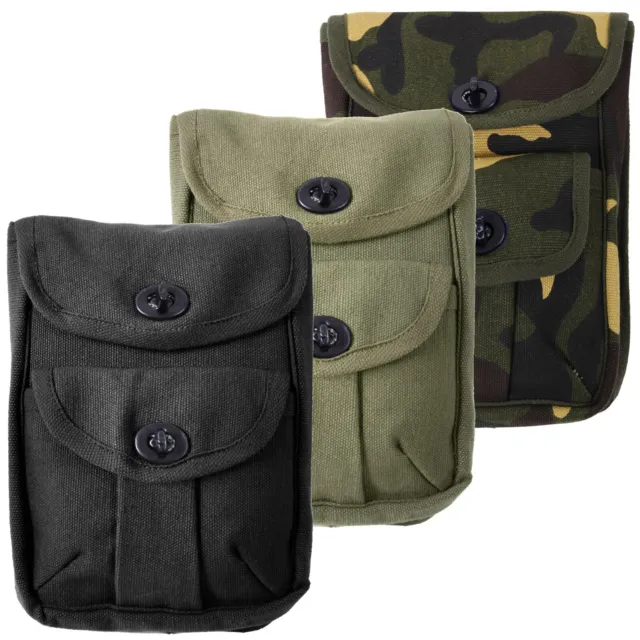 Sacs de munitions en toile 2 poches - pochette de munitions de chasse noire, camouflage, OD