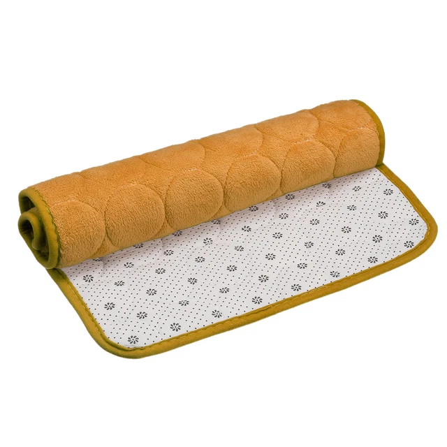 Tappeto da bagno in pile corallo 15,7"" x 24"" tappetini lavabili antiscivolo - marrone