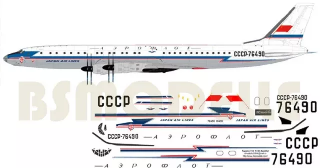 BSmodelle 144008 - 1/144 Tupolev Tu-114 Aeroflot decal for aircraft model scale