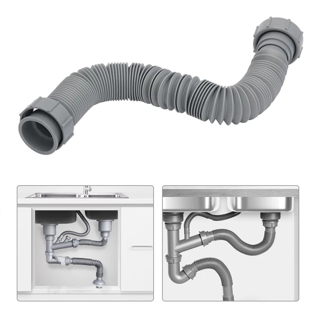 KITCHEN SINK FLEXIBLE Tubular Drain Tubing Pipe Basin Water Drain Hose