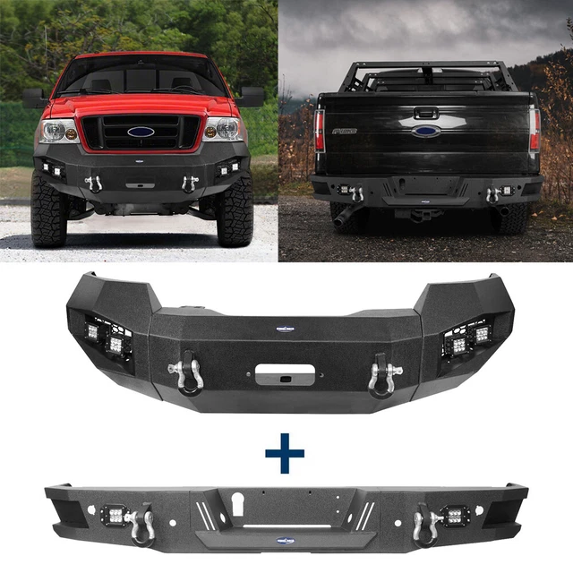 Offroad Front+Rear Bumper w/Winch Plate,Towing Hooks Fit 2006-2008 Ford F150