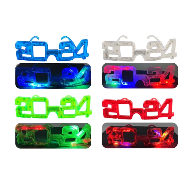 LED 2024 HAPPY New Years Glasses Light up Eve Party Favors Graduation