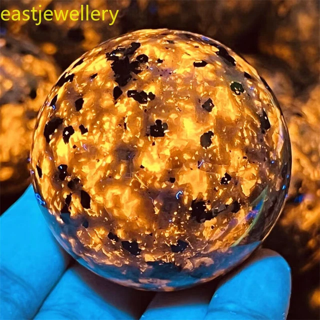 Natural Yooperite Sphere quartz crystal Flame's stone ball reiki healing 1pc