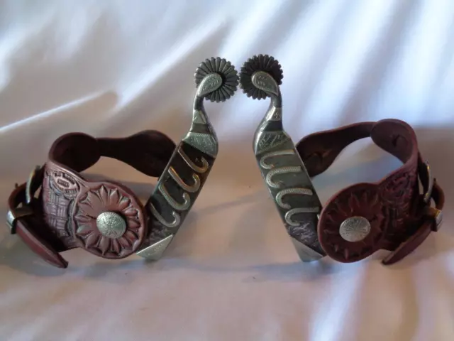 Pair Of Vintage Four Sixes Ranch 6666 Spurs By Kevin Burns - Free Shipping