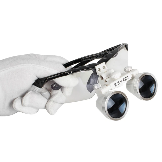 Denshine Black Dental Surgical Binocular Loupes magnifer 2.5X 420mm Glasse Tool