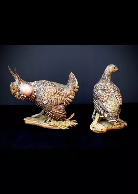 Boehm Porcelain Lesser Prairie Chickens #464 Limited Edition 1962-1974 USA