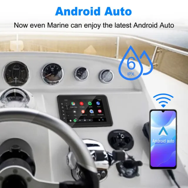 8 Inch Marine Multimedia Player Wireless CarPlay/Android Auto for ATV Golf Cart 3