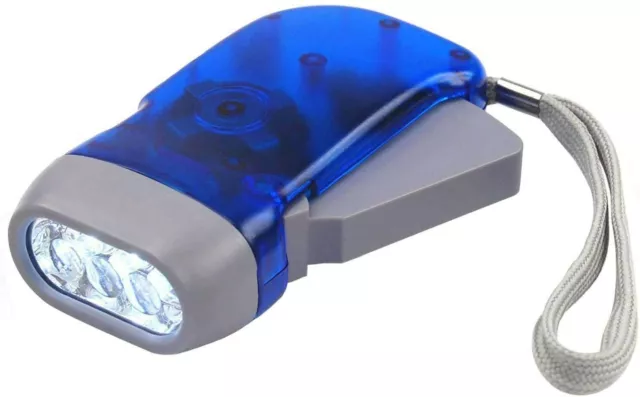 Portable 3 LED Dynamo Hand Pressing Crank Flashlight Manual Camping Torch Light