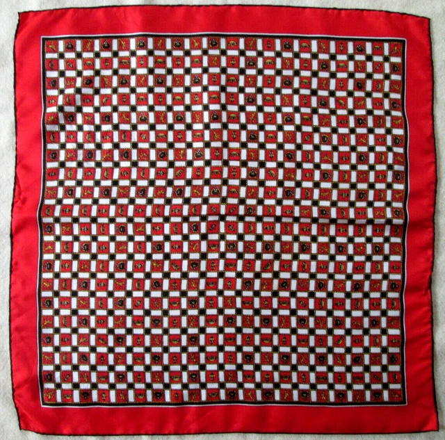 Superbe Foulard 100% soie TBEG vintage Scarf 75 x 77 cm