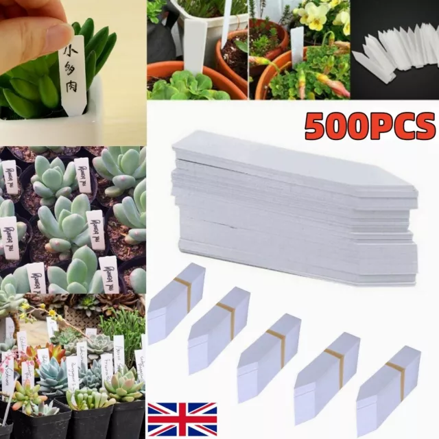 500pcs Plant Labels Flexible Plastic Garden Tag Nursey Marker Pen Replacement UK