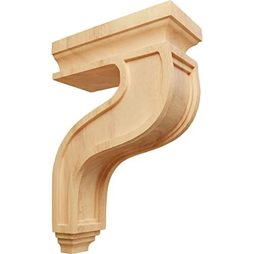 COR04X08X13HARO Hollow Back Wood Corbels, 4"W x 8 1/2"D x 13"H, Red Oak