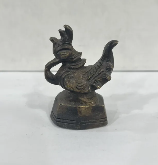 Vintage Rooster Duck Dragon Asia Antique Opium Weight  Bronze China  5.6 OZ 4