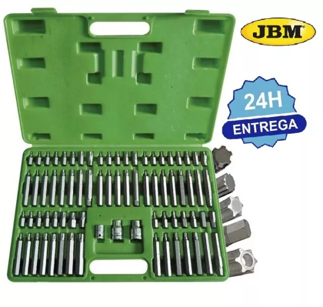 Estuche De Puntas 75 Piezas P/Tornillos Ribe, Torx, Torx Inv., Hex Jbm 52550