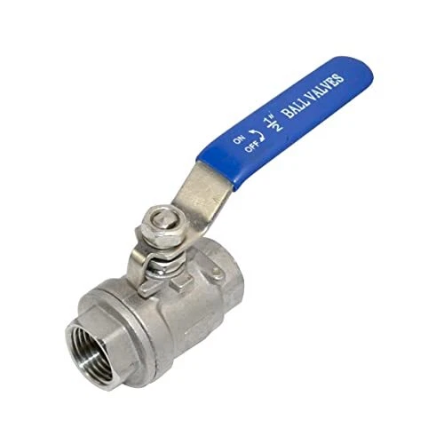 Megairon 316 Stainless Steel 1/8~2 Full Port Ball Valve with Blue Vinyl Handle