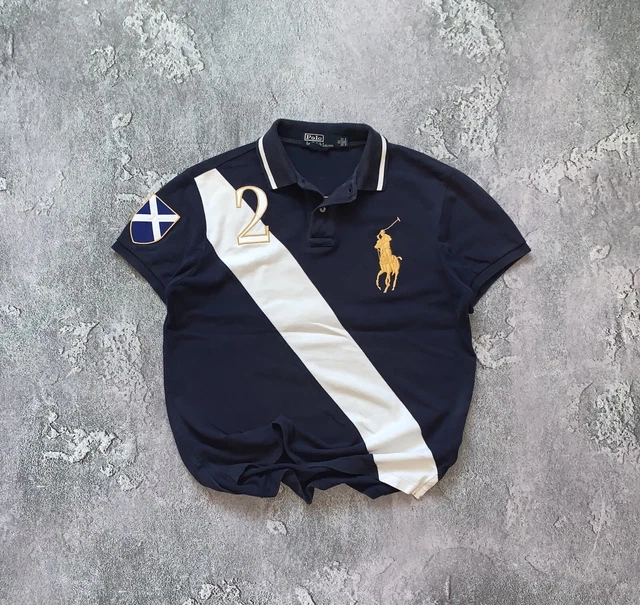 Polo Ralph Lauren Button Up Polo Tee T-shirt Vintage Dress Rugby Black Watch 2
