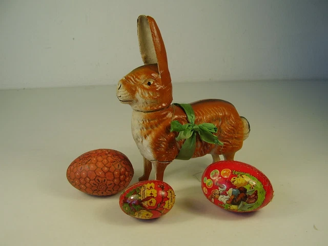 Antiker Osterhase - Füllbox Masse - Pappe vor 1945