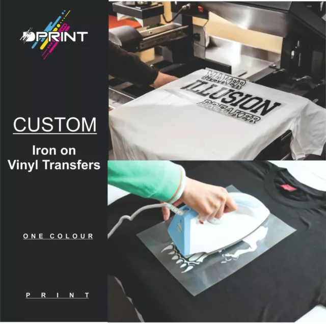 Custom Vinyl T Shirt Transfer Personalised Text Prints Any Name Any Image