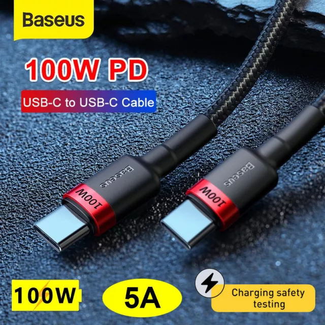 Baseus Type C to USB C Cable QC3.0 5A 100W PD Quick Charging Fast Charger Cable