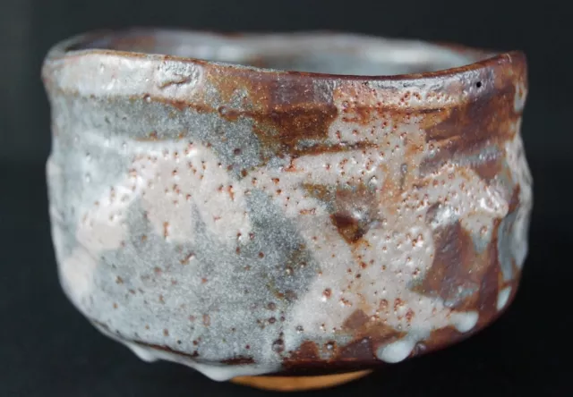 Handgetöpferte Japanische Teeschale Chawan Shino Keramik Japan tea bowl 4673 2